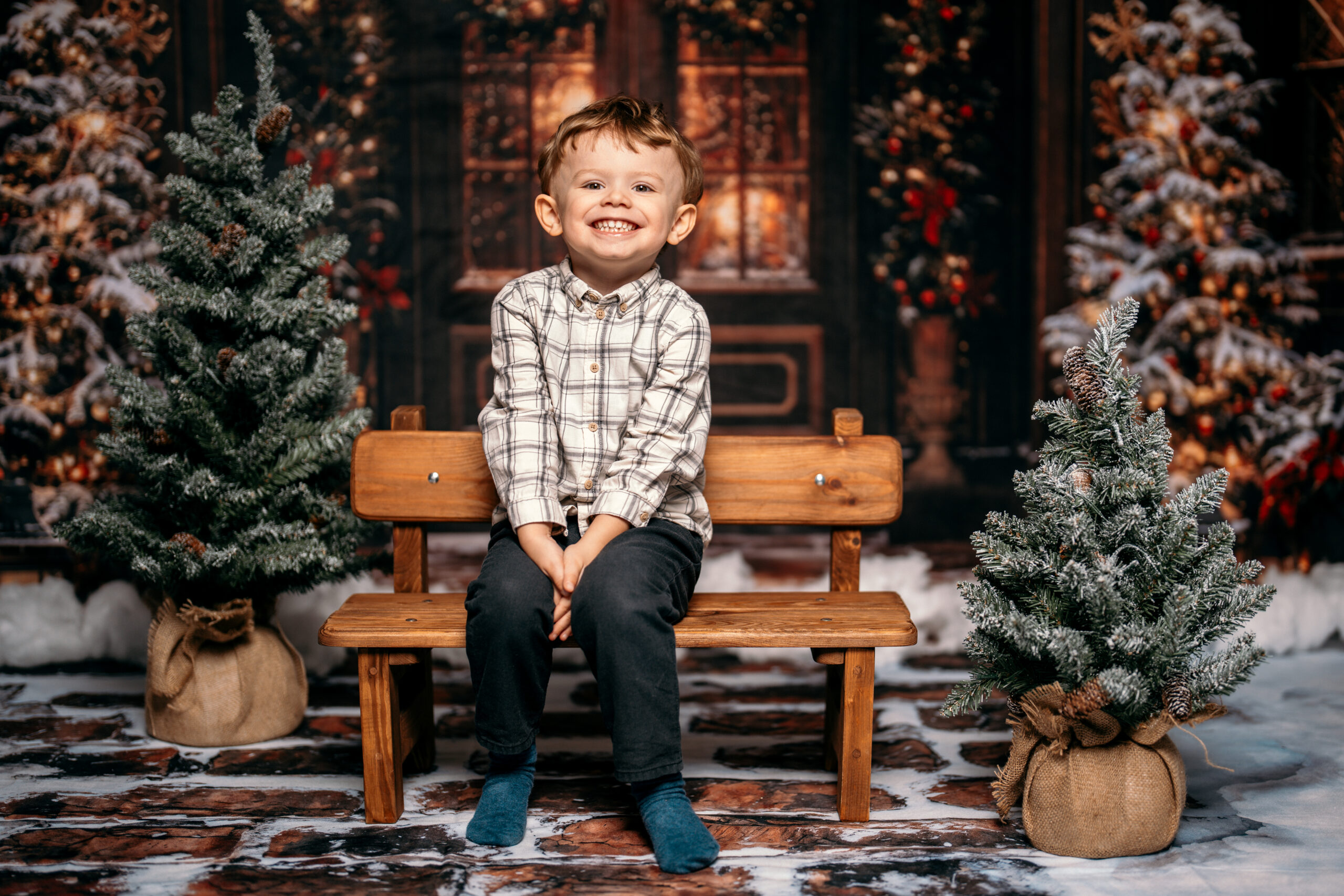 Fotostudio Weihnachten, Familienfoto